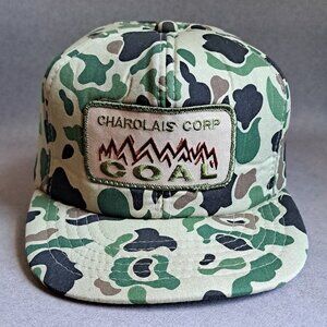 VINTAGE Charolais Corp Coal USED Hat (Green Camo, Snapback, Mines, Kentucky)